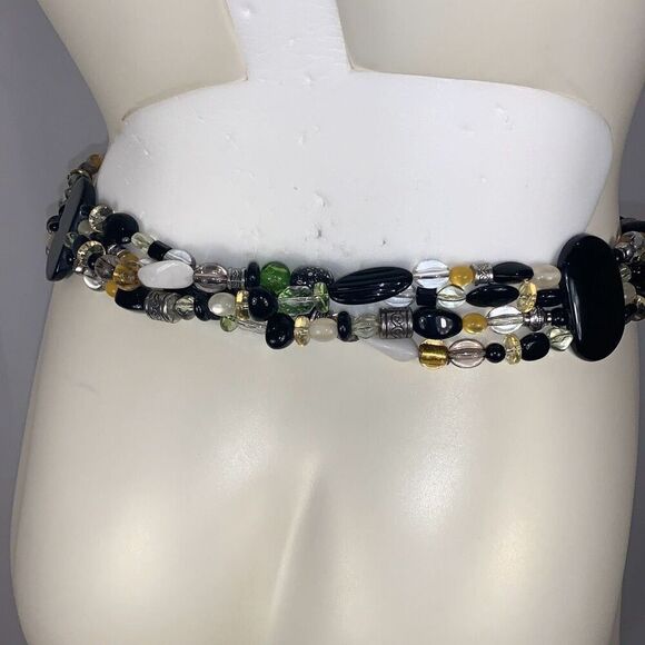 Vintage 90’s Beaded Hip Belt Coldwater Creek Multi Beaded Boho Statement Belt XL - Picture 11 of 16